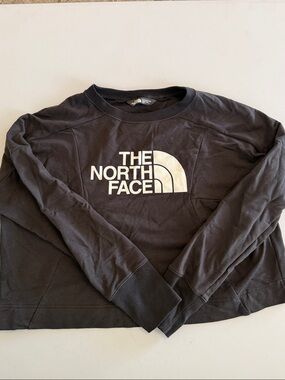 The North Face Black Oversized Cropped Sweatshirt Women’s Size S